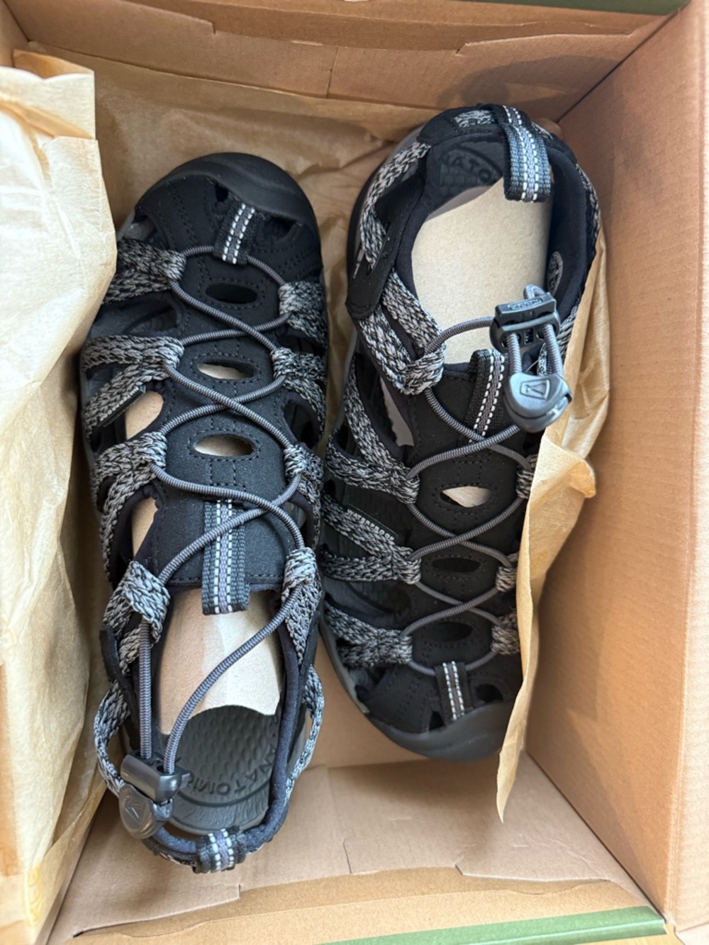 KEEN Women's Black and Gray Whisper Outdoor Sandals - Picture 2 of 5